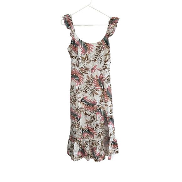 Coco Cabana Sleeveless Flutter Sleeve Leaf Shift Dress Size Large NWT - Picture 1 of 10